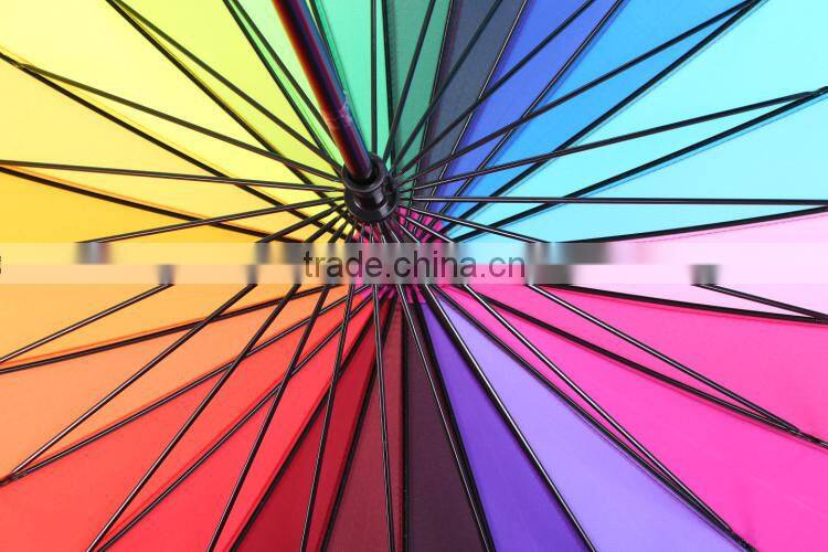 24 RIBS rainbow Alibaba China supplier Wholeslae Custom Brand OEM/ODM Professional golf umbrella
