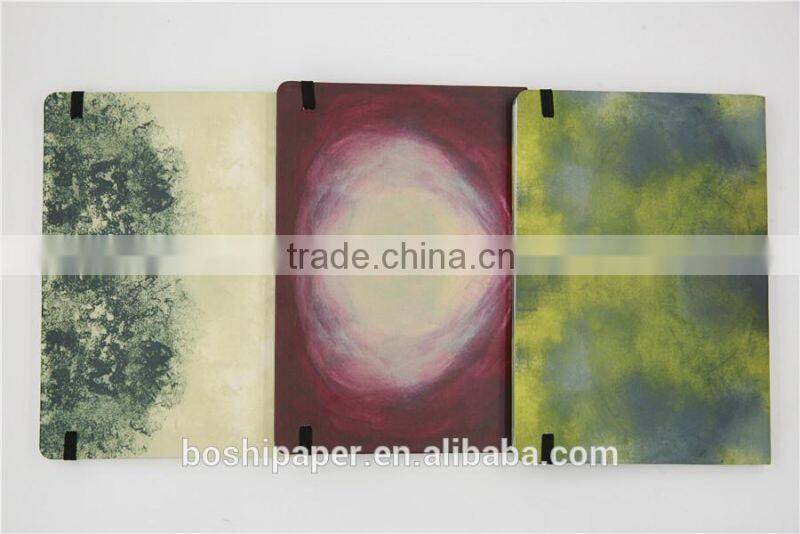 2015 high quality Printed PU softcover Elastic Band Journal notebook planner