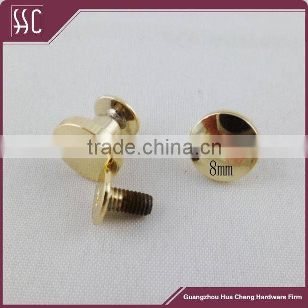 8mm Alloy Light Gold Metal Screw Rivet