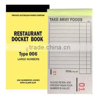 Carbonless Invoices Restaurant Docket Books Restaurant Guest check