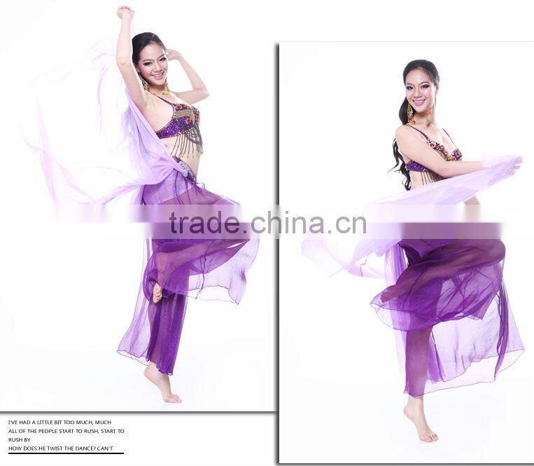 2014 High Quality Handmade Silk Beautiful Comfortable Indian Belly Dance Pants, Light Green Belly Dance Pants(2132)