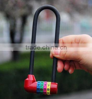 Lengthened four U-shaped password lock metal lock anti-theft lock for bicycle