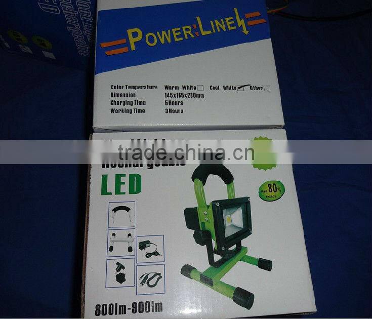 10W Chargeable LED FLood Light;with AC adaptor and car adaptor