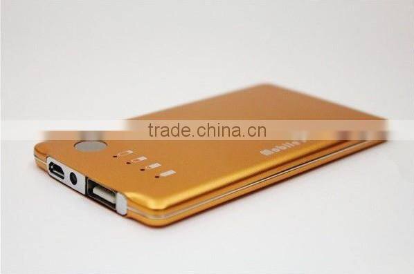 Free Sample for order ultra thin power bank 2000mAh credit card size 2014 new products