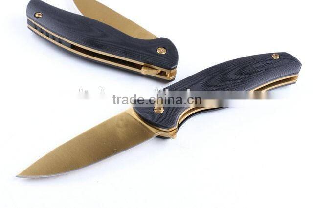 OEM golden blades hunting military knife with g10 handle