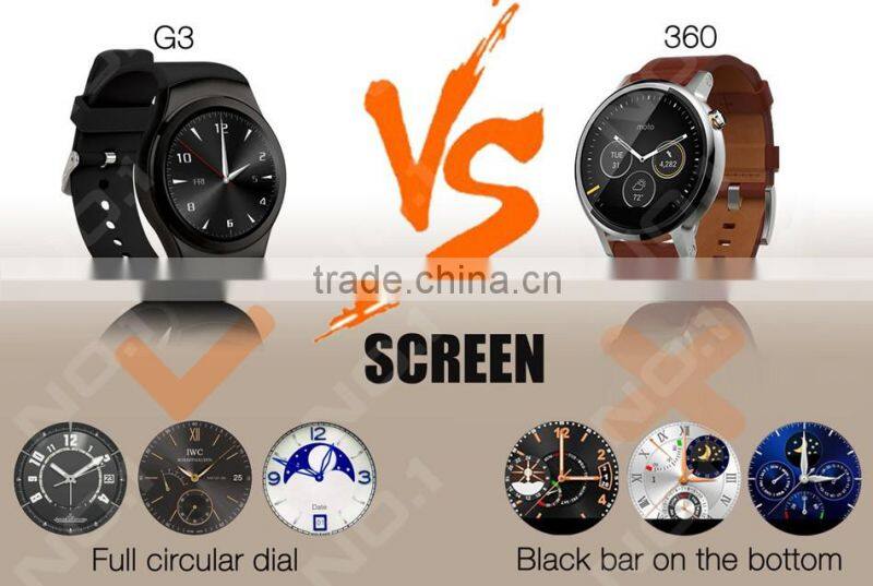 NO.1 G3 Bluetooth Smart Watch Phone Full Round Circle Wrist Smartwatch MTK2502 SIM TF Card Fitness Tracker for IOS android phone
