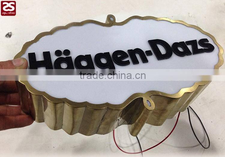 advisting front acrylic surface stainless steel side custom signage