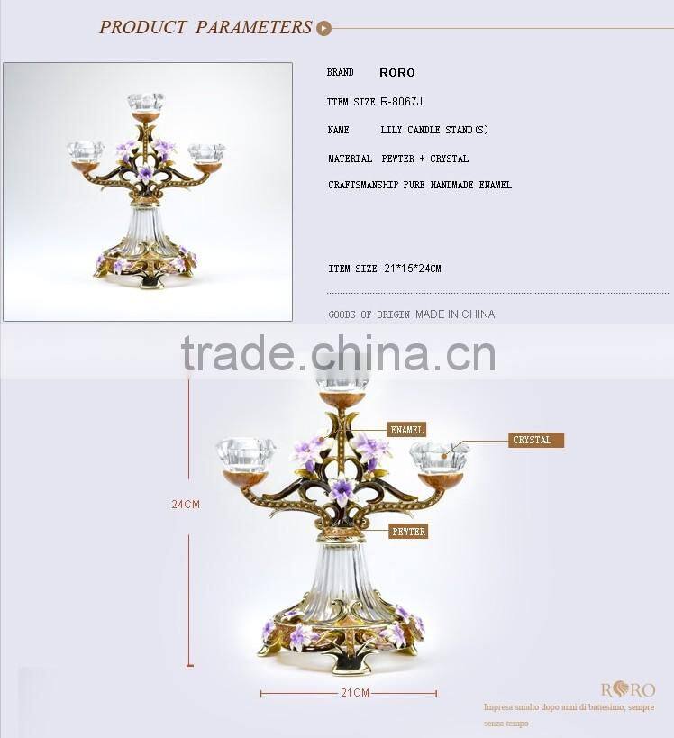 RORO Conjugal Felicity lily pewter craft gift candle stand