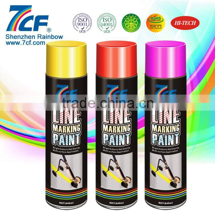 2015 Hot sale Shenzhen Rainbow Fine Chemical Brand 7CF Acrylic Line Marking Spray Paint