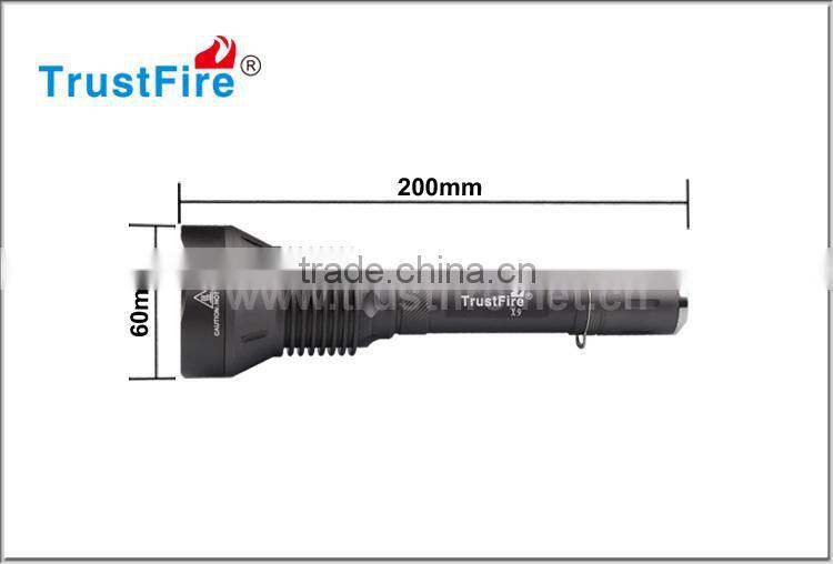 Waterproof searchlight 1000LM TrustFire X9 aluminum Police XML T6 led emergency flashlight,5 modes rechargeable flashlight