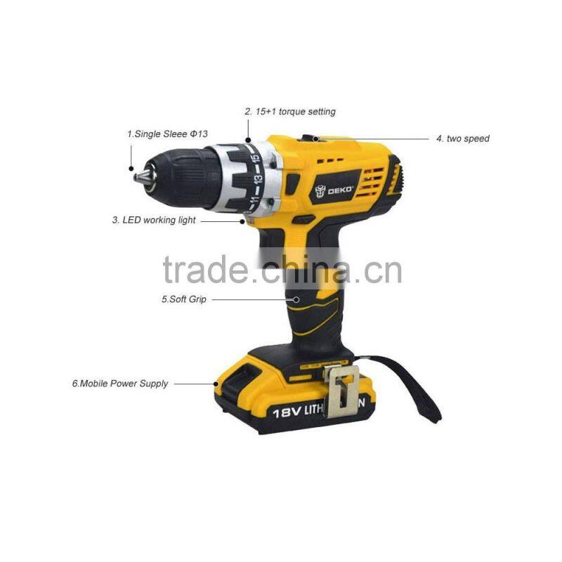 18V DC New Design Mobile Power Supply Lithium Battery Cordless Drill