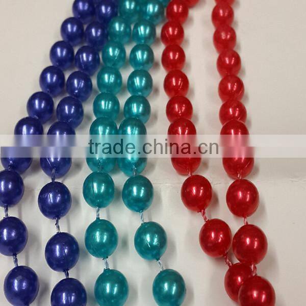 wholesale connecting necklace 4mm silver plated plastic chain round plastic beads chain sold by kilograms