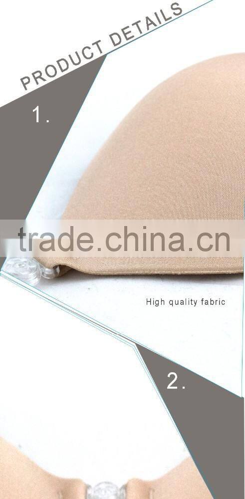 Top Selling 2014 New Sexy Women Self-Adhesive Push Up Silicone Bust Front Closure Strapless Invisible Bra Black
