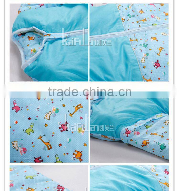 Infant kids anti kicking quilt sleeping bag for four seasons detachable fillings blue style