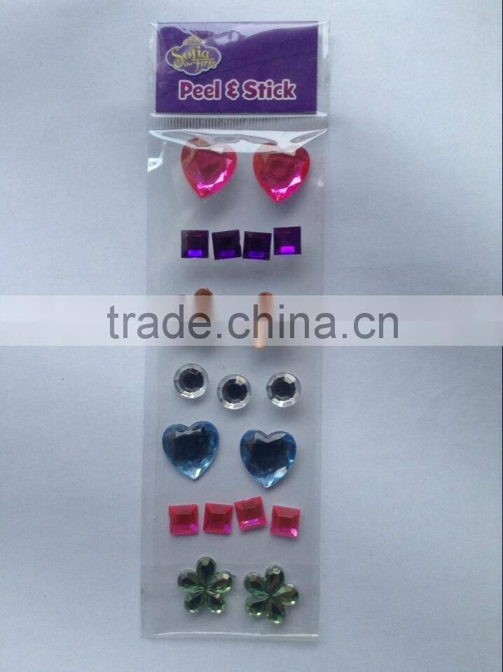 jewels and rhinestones decoration phone back sticker