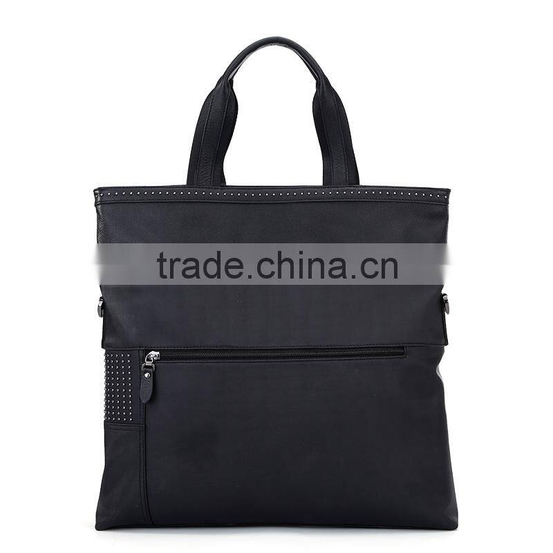 Wholesale price men leather bag shoulder bag foldable briefcase mens