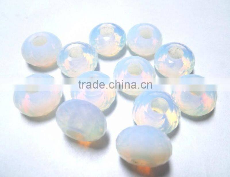 AAA Chinese Fire Opal Fancy Stylist Rondelle Big Hole Beads