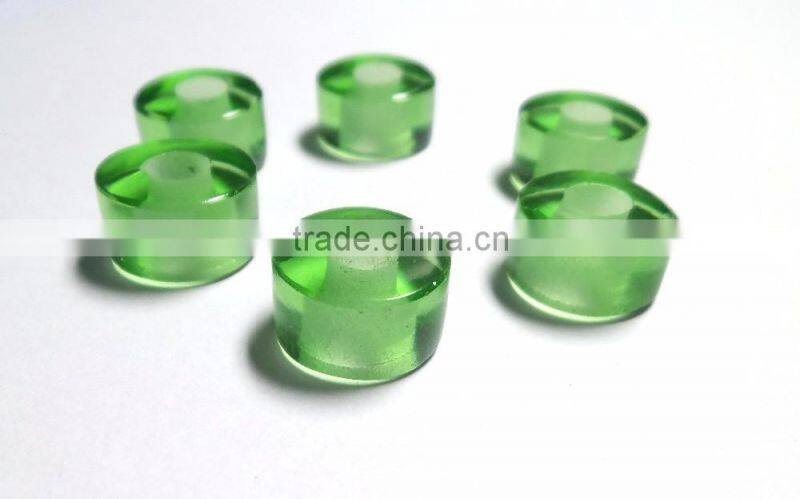 AAA Colombian Emerald Color Quartz Smooth Handmade Big Hole Tyre Beads