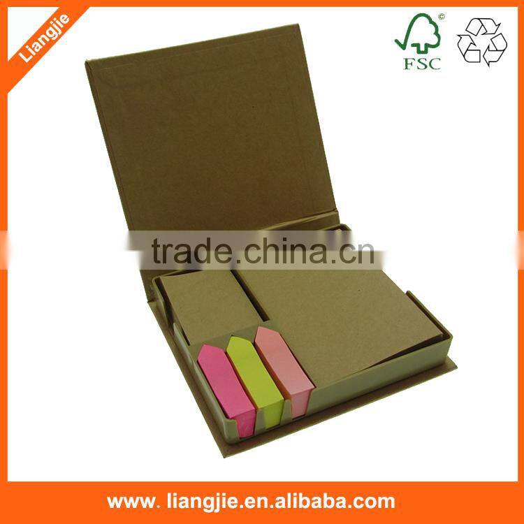 Eco kraft paper Arrow sticky note pad in Recycled Case