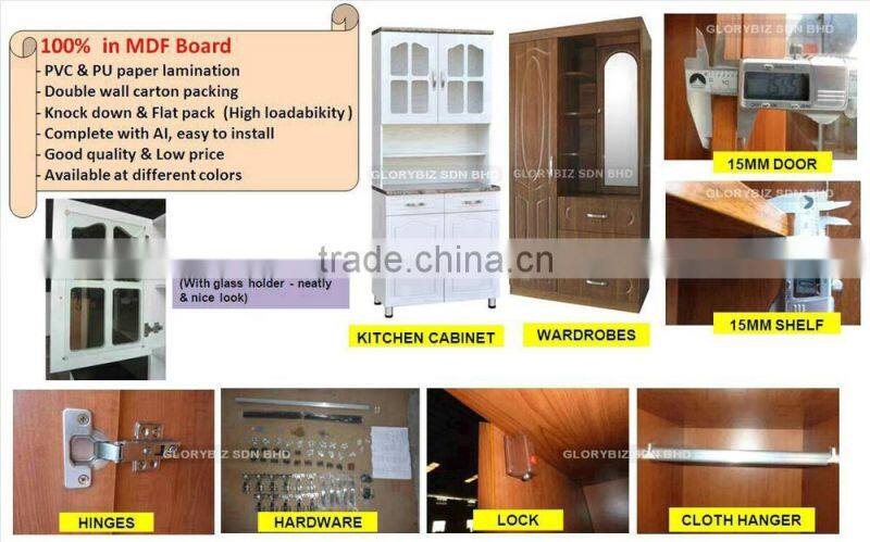 Big Wardrobe Closet, MDF 6 Doors Wardrobe, Malaysia Bedroom Furniture Designs