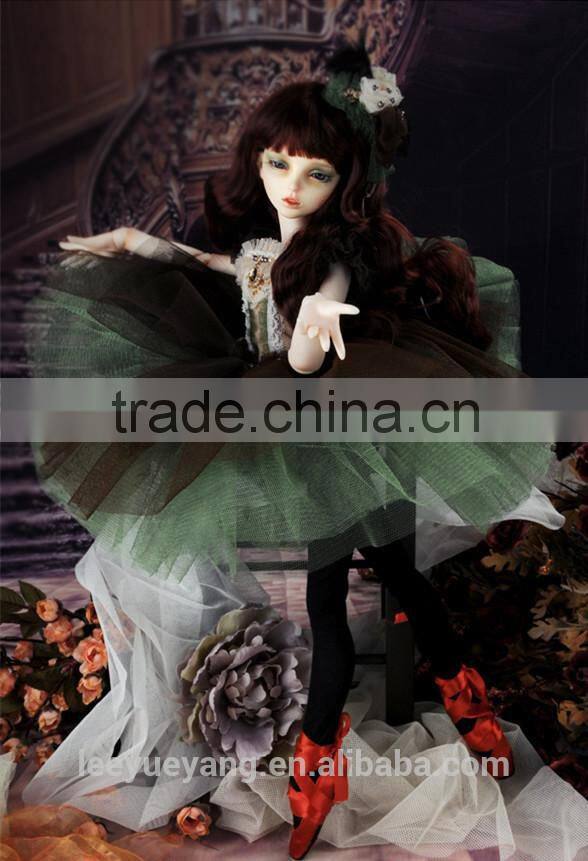 New arrival heat resistant dark brown deep wavy 1/4 BJD doll wig
