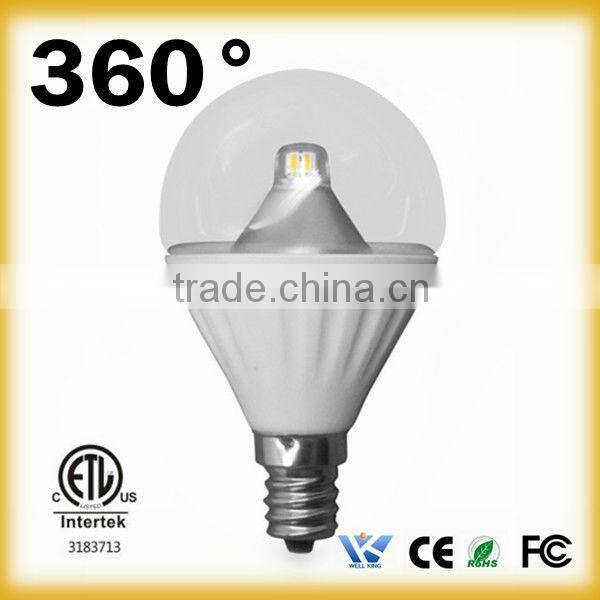 Top grade ETL Nihcia chip Dimmable e27 led chandelier candle light bulb