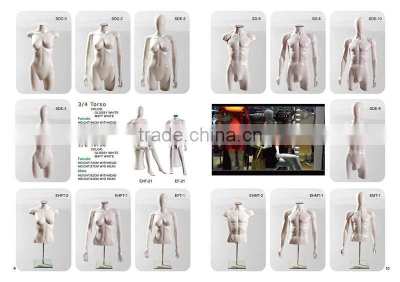 Plastic 3/4 Male Torso Mannequin