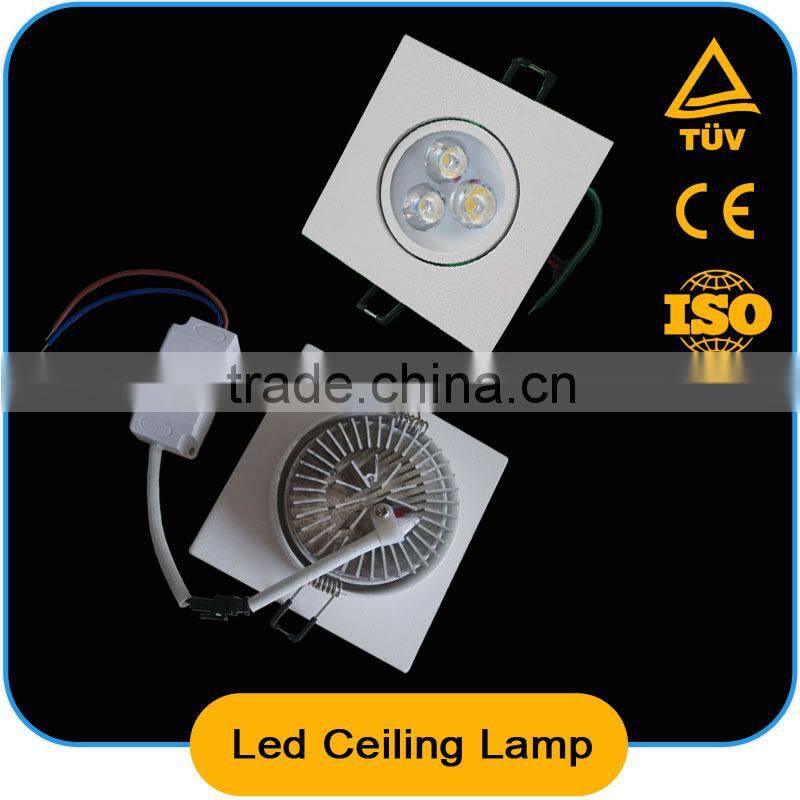 high quality aluminium alloy square led ceiling lamp 7*1w,>80lm/w,Ra>80,CE,ROHS,ERP,led lighting fixture,ceiling lamp