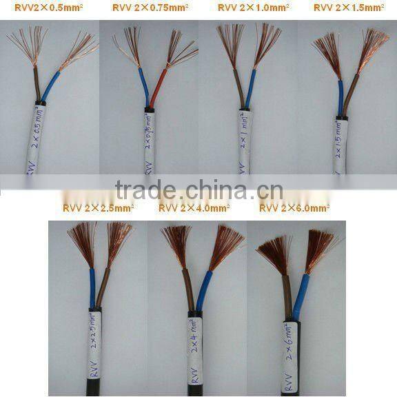 2 core round cable with high quality copper