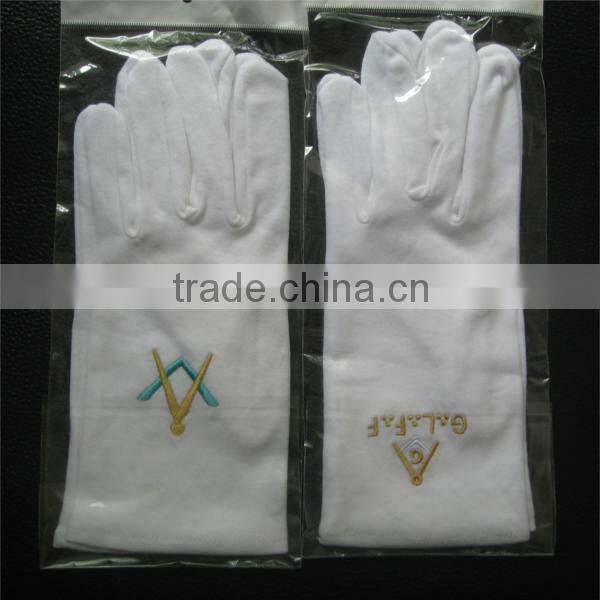 Men Formal Wear White Cotton Gloves Marching Band Gloves