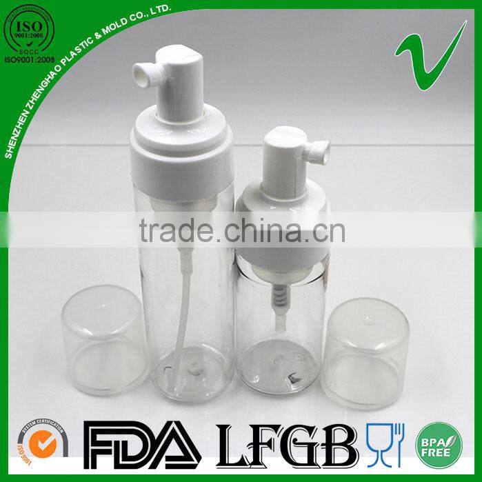 180ml PET cylinder clear plastic foam spray bottle wholesale