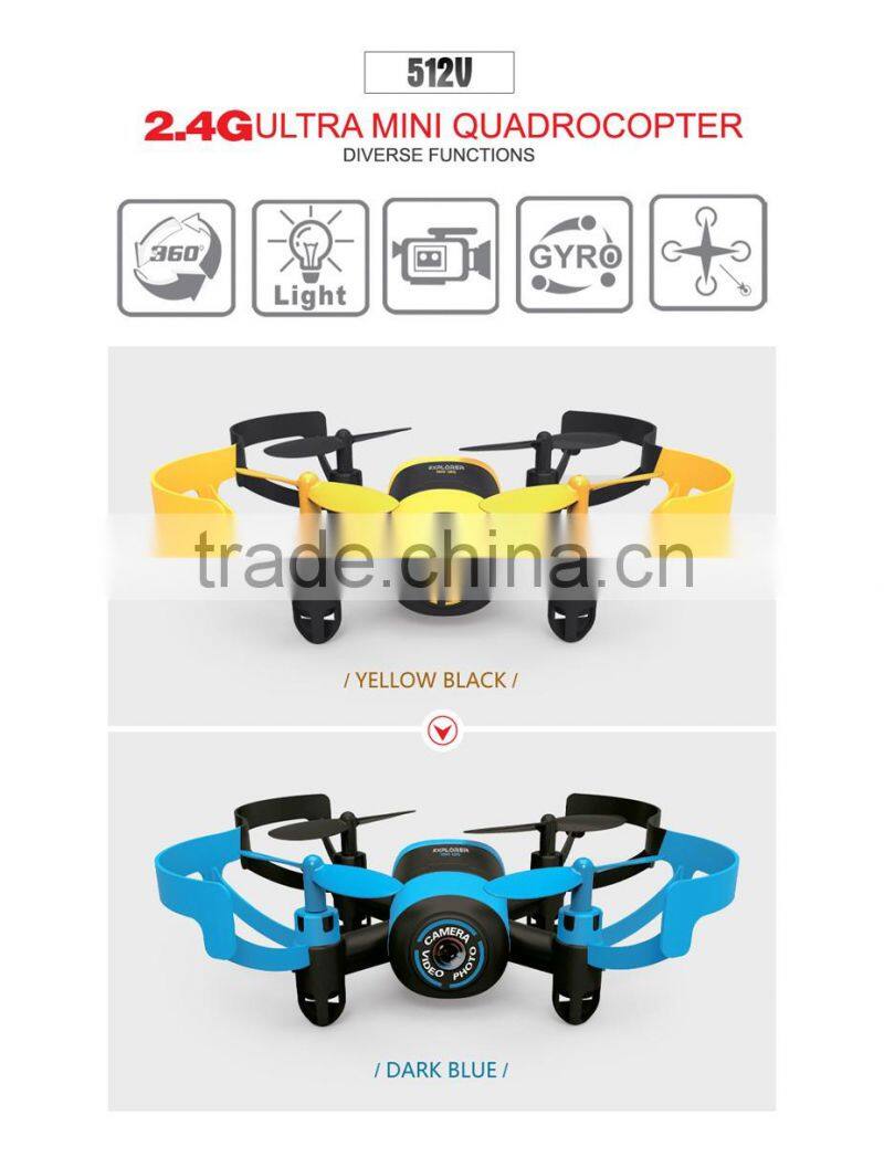 JXD 512V Small Flying Saucer UFO 2.4G Mini Quadcopter with 0.3MP Camera Headless Mode RC Drone