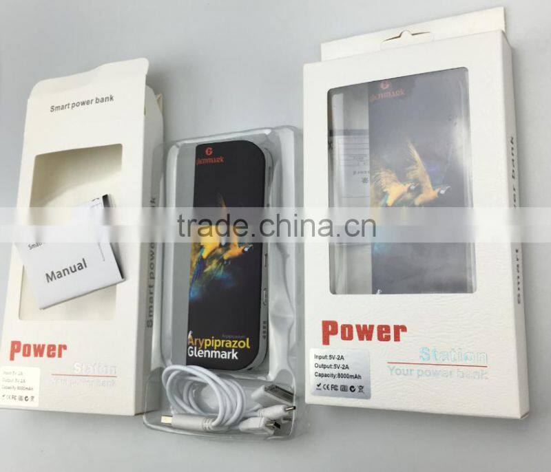 Big capacity White power bank 8000-10000mah, white phone charger 10000mah, promotional gift 10000mah power bank