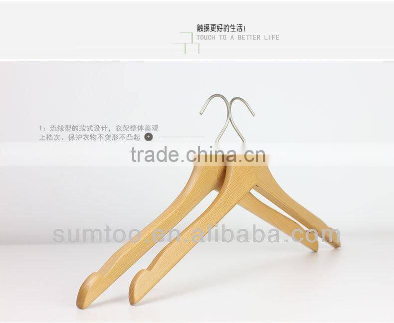 44.5cm length men shirt curved wooden clothes hangers