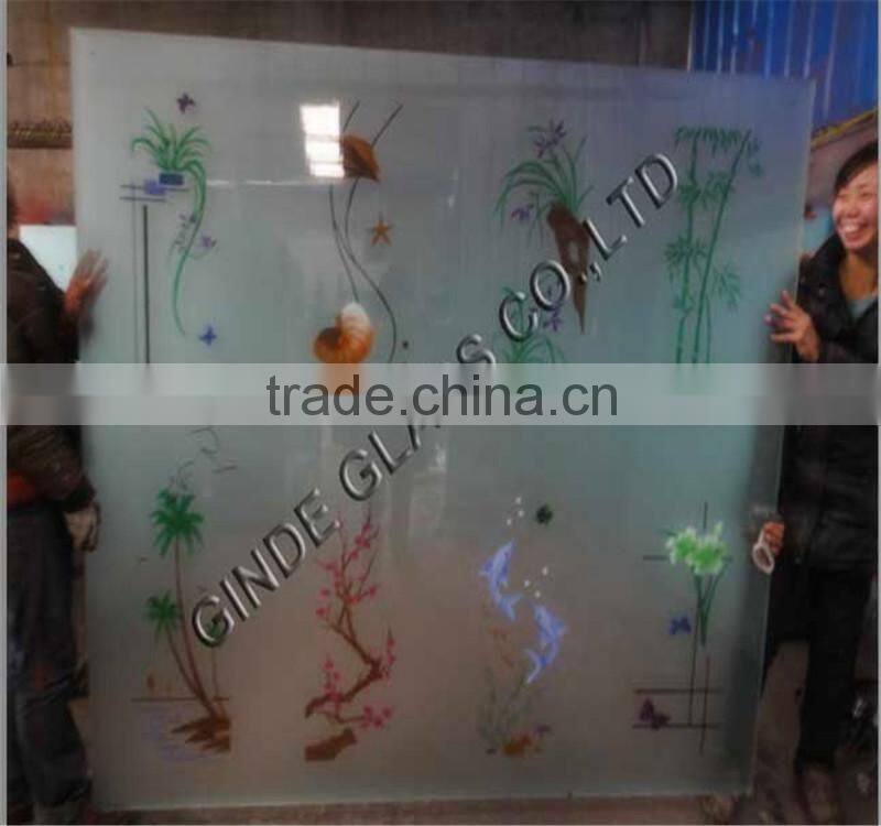 decorative interior door/showroom door/bathroom door glass