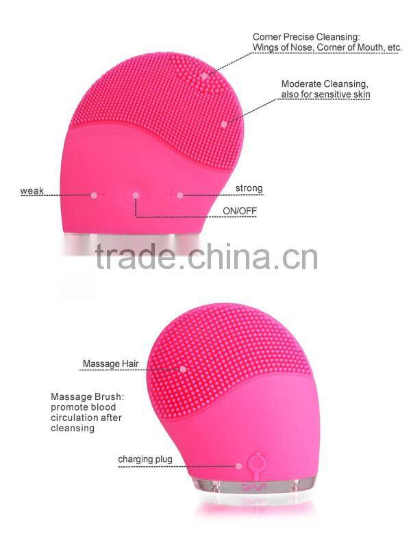 Wholesale USB rechargeable Skin Care ultrasound machine sonic face brush Best facial cleansing brush