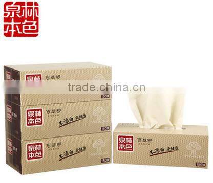 Tralin OEM box facial tissue100% Virgin Wheat Straw Pulp soft OEM box facial tissue