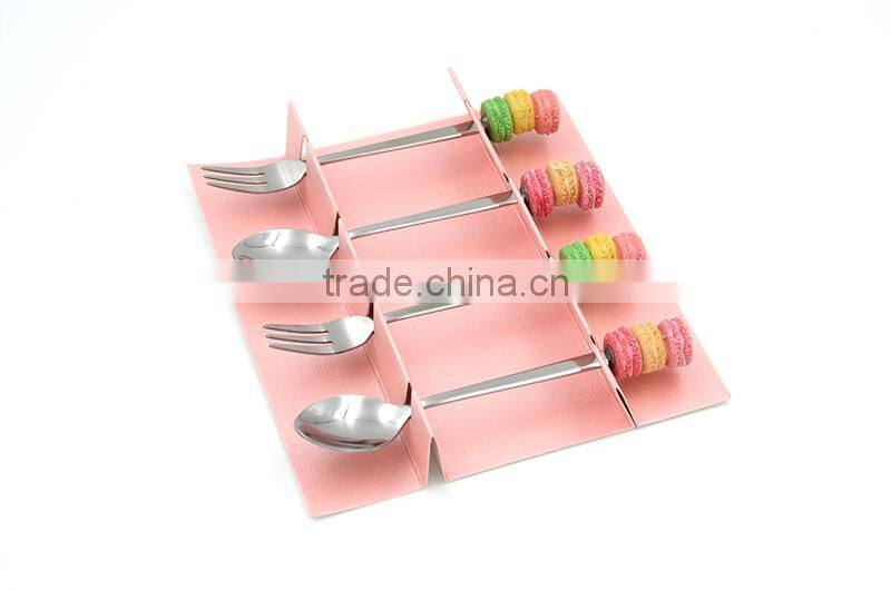 Special design EU standard metal spoon and fork with resin handle for promotion