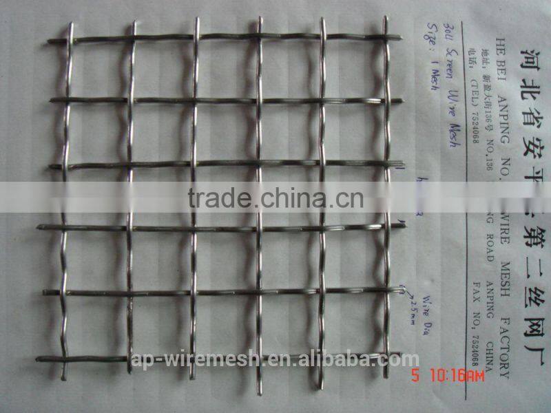 Hot square screening galvanized stainless steel crimped wire mesh (factory)