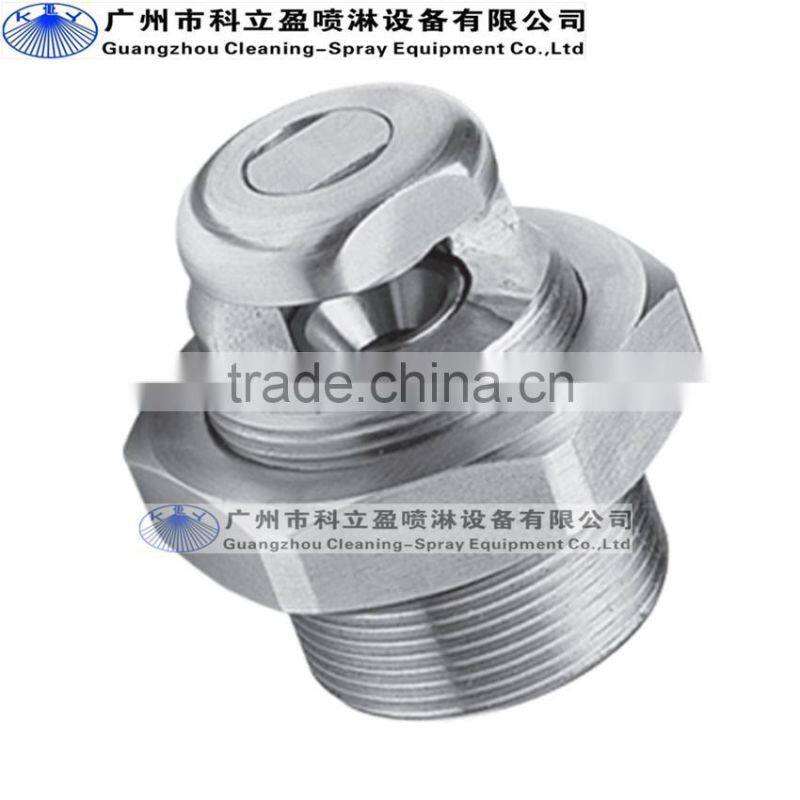 Stainless steel self-cleaning flat jet spray nozzle