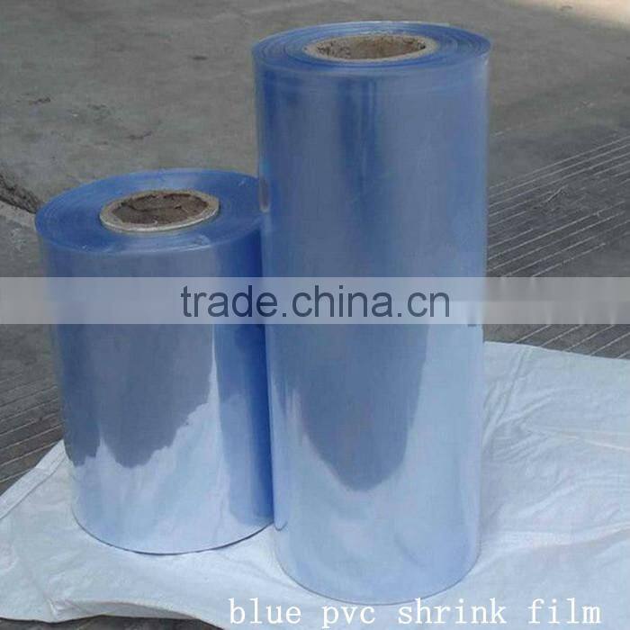 High quality clear transparent plastic wrap blue pvc shrink film