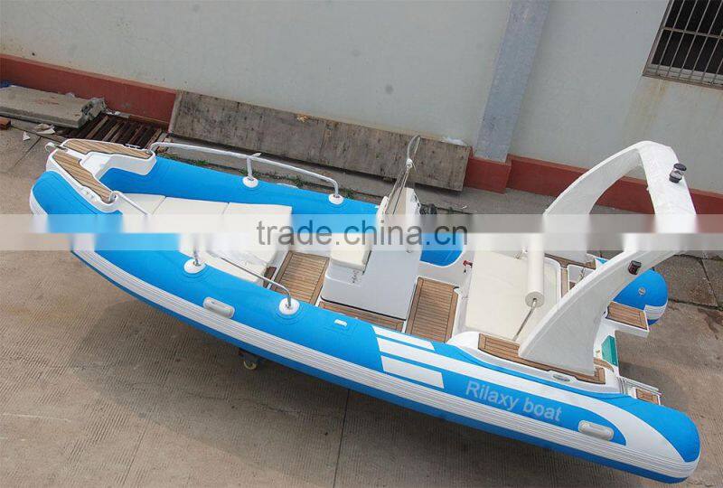 5.5m blue and white frp boat