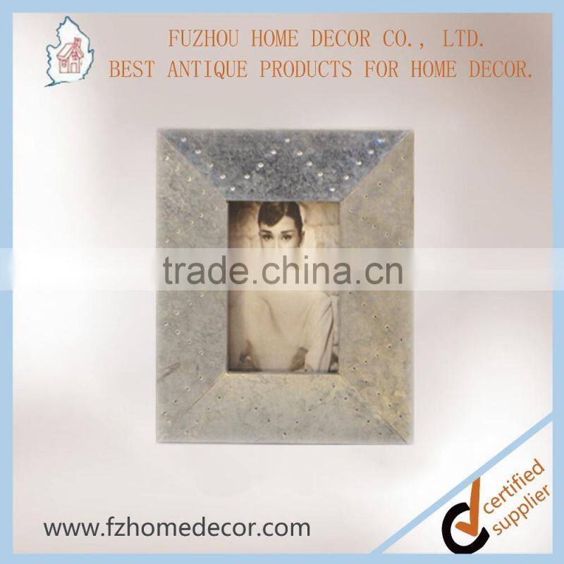 Antique wood photo frame metal photo frame