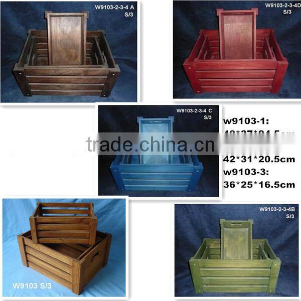 Unfinished handmade variety use solid wood orange crates