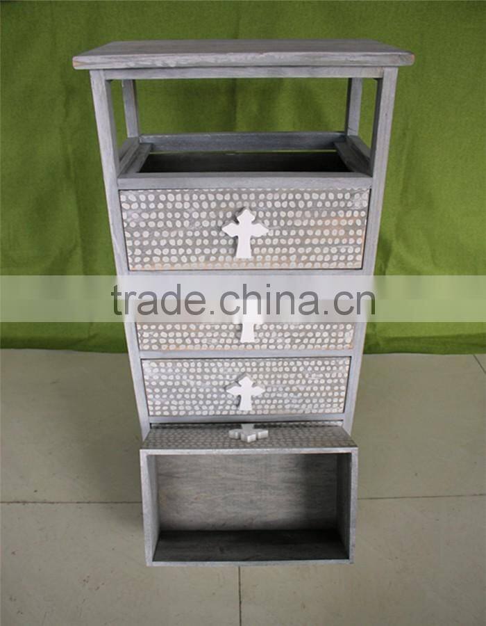 Unfinished reclaimed primitive wood carving furniture for 5 hole