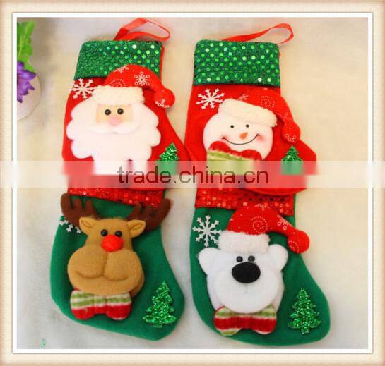 1pcs Christmas Decoration Stocking 3 patterns BIG Socks Candy Bag Children Gift