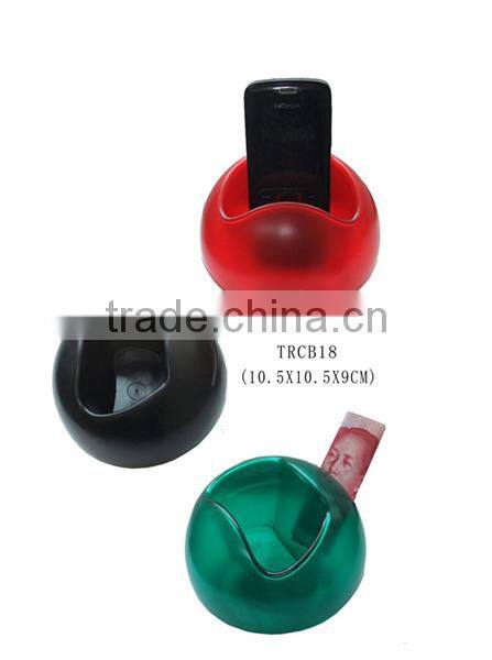 Plastic colorful coin bank with mobile phone holder