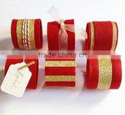 alibaba express best high quality home decoration new products custom fabric felt rhinestone napkin ring made in china