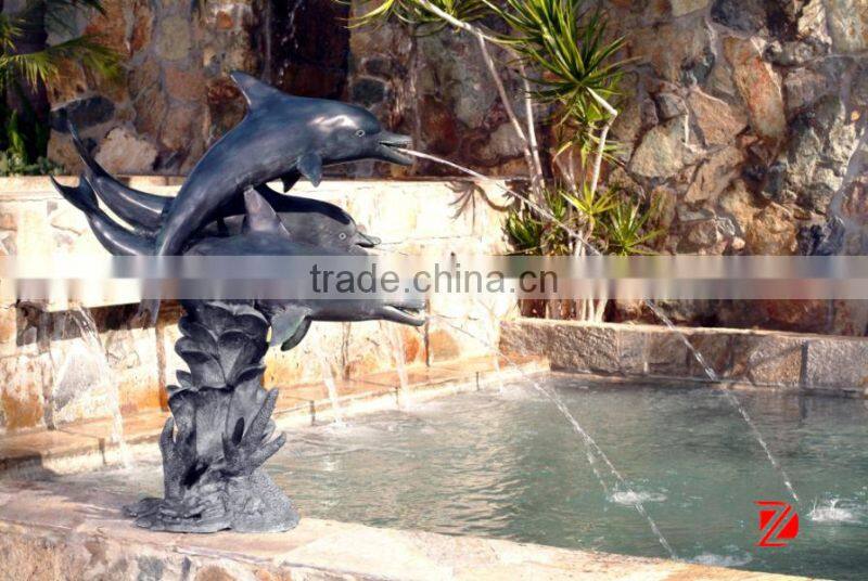 Three dolphin outdoor high quality bronze fountain