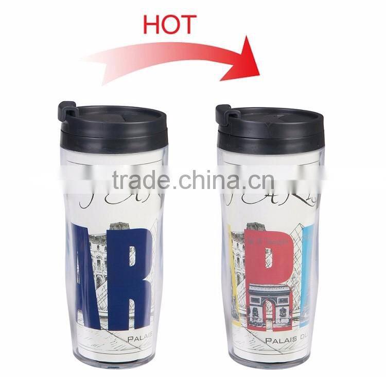 Customized plastic coffee cups mugs with lid